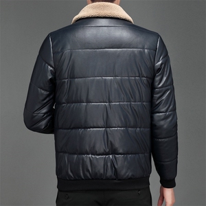 抖音新款棉衣男商务风棉服羊羔绒皮棉衣休闲皮衣PY989-P85图片