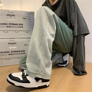 秋季潮大码潮流ins美式街头渐变休闲牛仔裤N8120P48图片