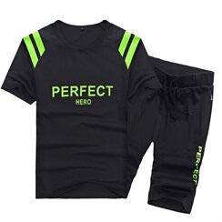 2021年夏款全棉加肥加大短袖套装大码运动套装男1678款P65，男装套装，星座802