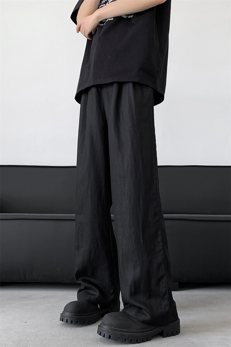 8XL-M特大码亚麻阔腿裤男夏棉麻西装裤垂感冰丝裤K981P68,男装西裤,电商D206-1