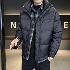 新标50白鸭绒假两件轻薄款男装羽绒服抖音直播C317-Y9837-P215，男装羽绒服，电商C317