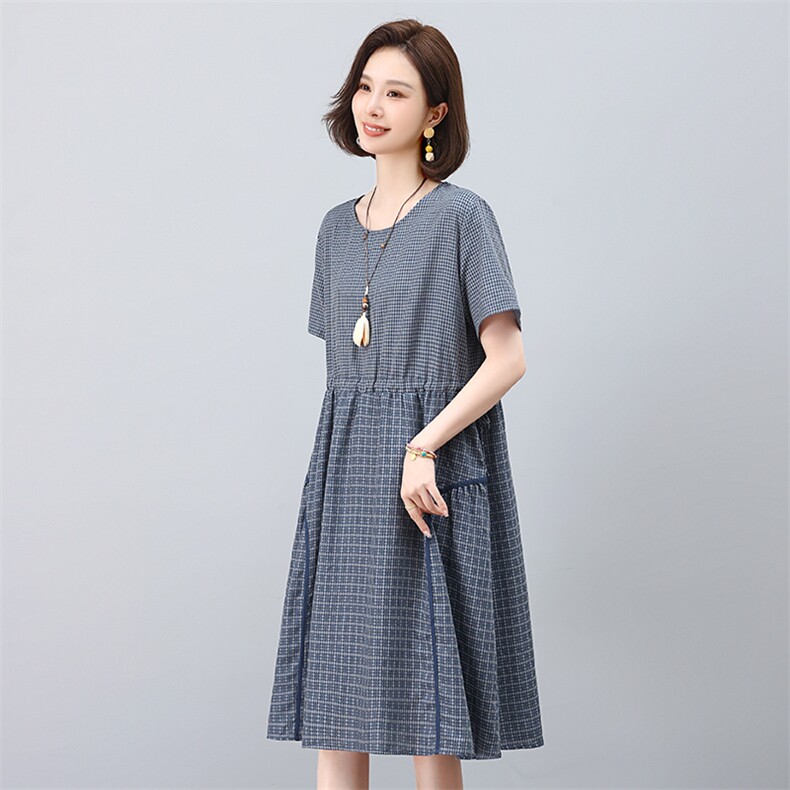 叶笙衣2539包边小格子连衣裙,女装连衣裙,叶笙衣