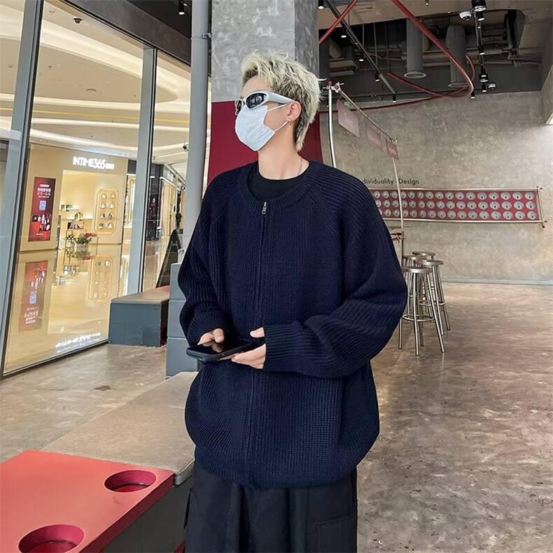 秋冬外套简约毛衣开衫男圆领拉链纯色保暖针织衫3308-P53,男装针织衫/毛衣,星座1109-3