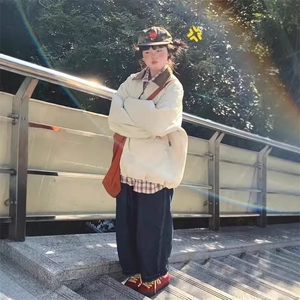 日系工装外套女春秋季2025新款潮牌撞色宽松休闲男款夹克上衣图片