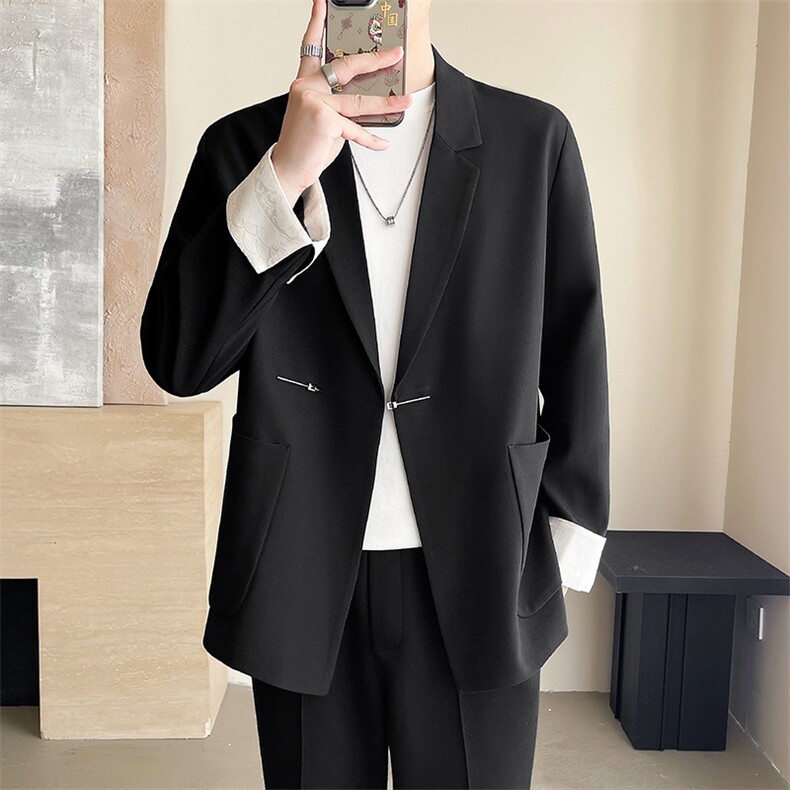轻熟风~2025秋季微阔休闲西装外套K611/P105,男装西服套装,电商B331