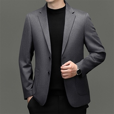 高端西装领绵羊毛西服外套男士秋冬中年山羊绒含双面呢西装，男装西服，钱塘723