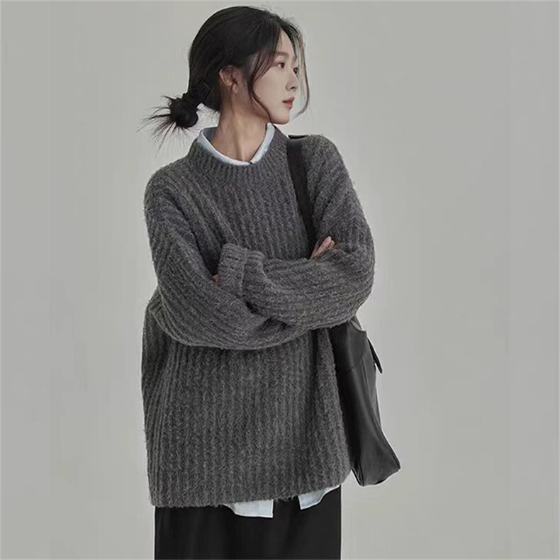 2025年秋季套头通勤单件长袖时尚百搭通勤简约休闲,女装羊毛衫,硕彦羊绒