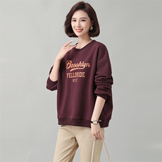 时尚宽松加绒卫衣女新款韩版百搭显瘦长袖上衣学生休闲外套，女装卫衣/绒衫，秋牧寒烟