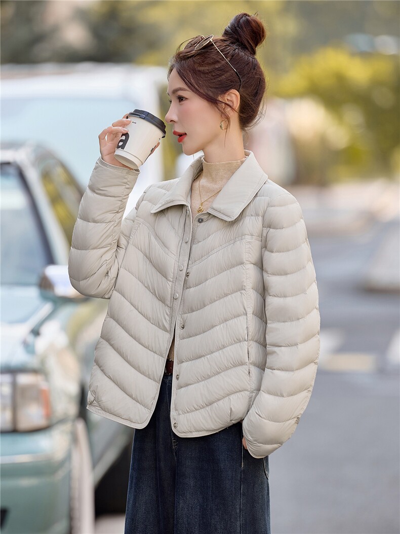 时尚短款新标90白鸭绒羽绒服女2025冬季新款轻薄保暖外套上衣,女装羽绒服,余墨