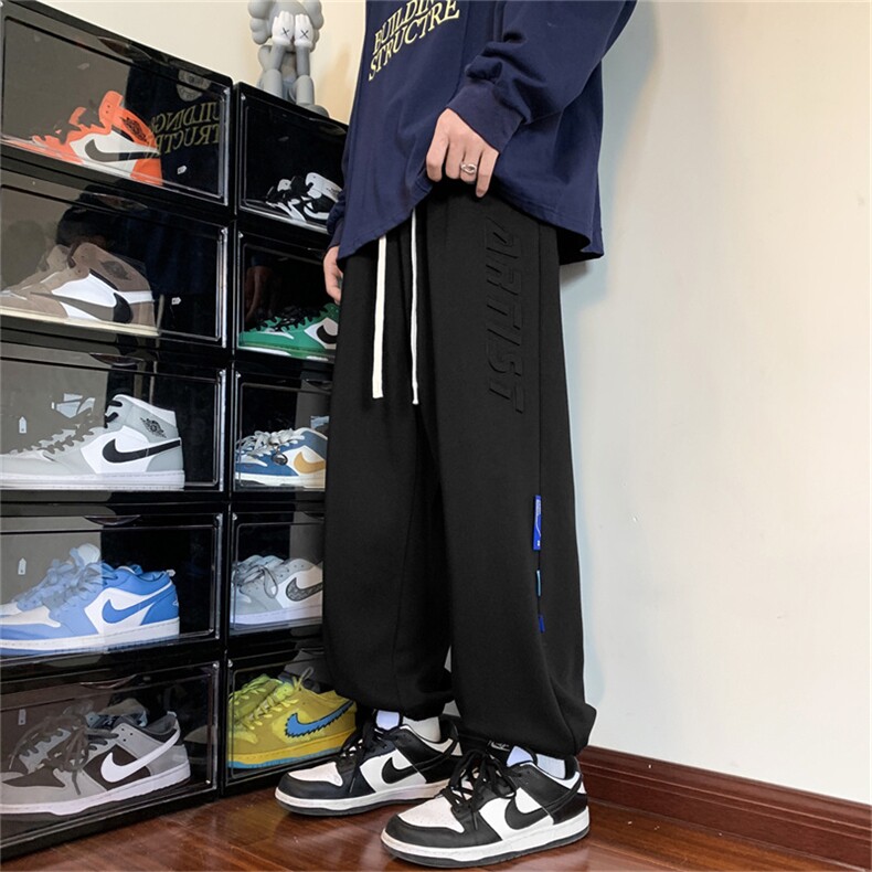 港风华棉休闲裤男包边包条宽松大码束脚卫裤KP608 P48图片