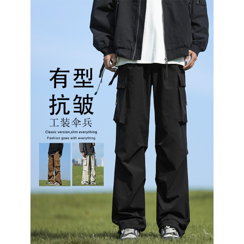 时尚美式机能休闲直筒工装裤秋季潮牌宽松百搭伞兵裤K210-特批-35图片