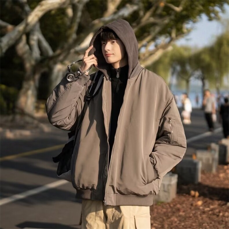 假两件棉衣男冬季棉袄外套韩版潮流面包服  A115 P92图片