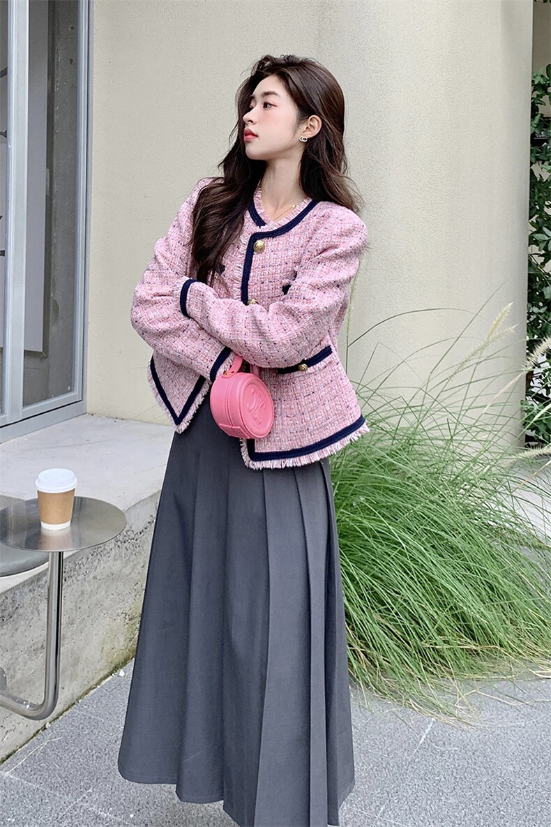 新款现货】轻奢粗花呢小香风短款外套212A-8809-150-218,女装短外套,浙宝212A