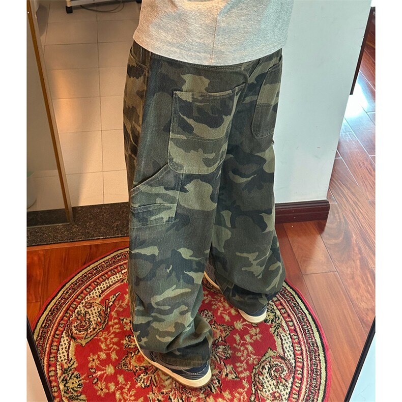 高品质纯棉美式复古迷彩弯刀男女款工装长裤LY6005-P68,男装工装外套,星座610A-1