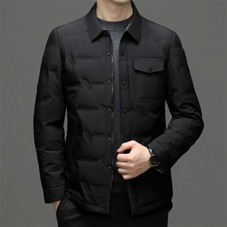 CXYF59997钱塘2020-2冬季新款厚款休闲翻领中年男士羽绒服P175,男装羽绒服,钱塘207-2