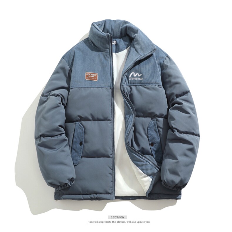 灯芯绒拼接刺绣棉服男女棉衣立领棉袄外套面包服3357-P80控108,男装棉衣,星座207