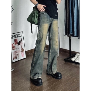 1506A/G7360/P42重磅复古微喇裤潮牌宽松直筒阔腿裤子图片