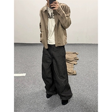 网图有货美式复古铆钉工装外套男女宽松休闲翻领夹克A1346-P95，男装夹克，星座1505