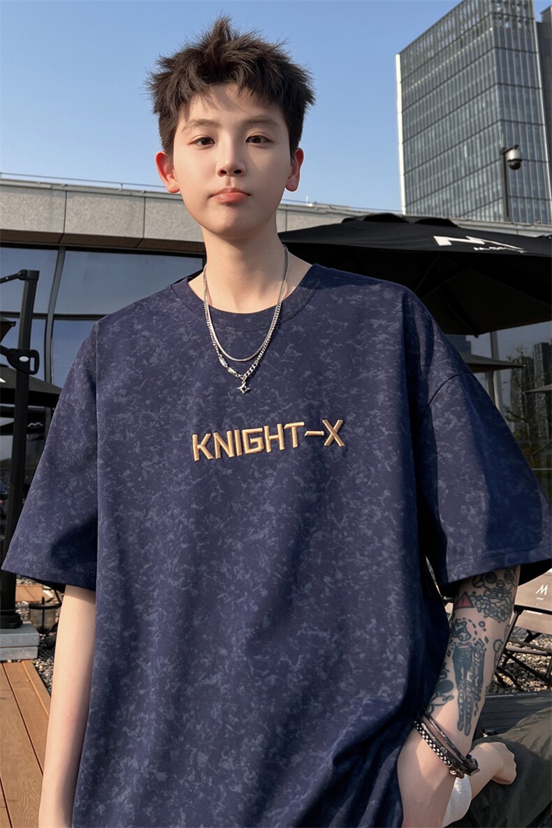 ！2026夏季新款男士重工刺绣碎花短袖T恤百搭半袖T2507特P28,男装T恤,电商B220