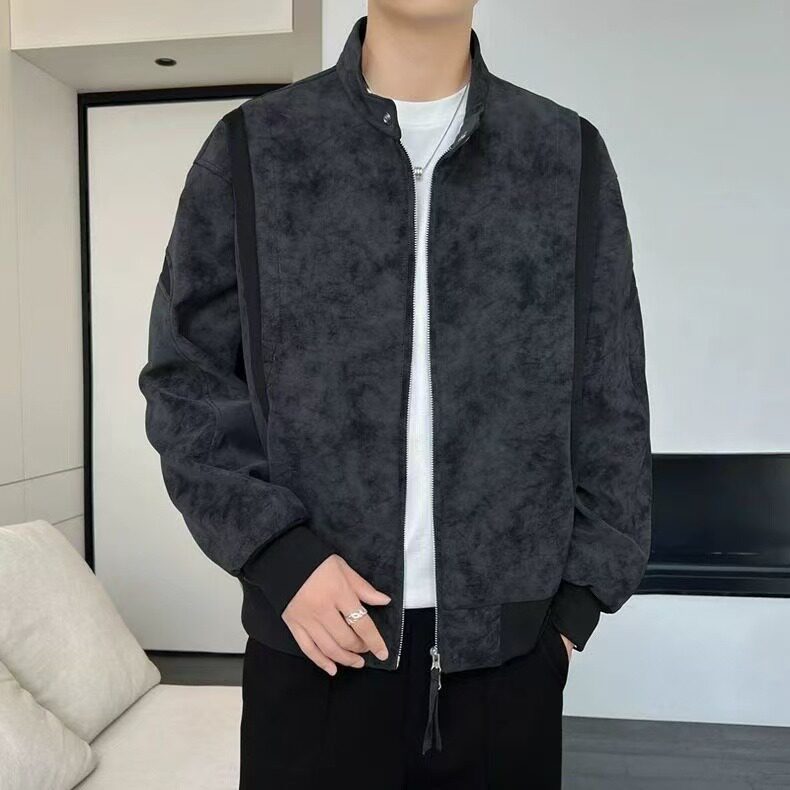 复古潮流扎染夹克机车春秋新款高级宽松休闲帅气HH100P76,男装夹克,星座1013-5