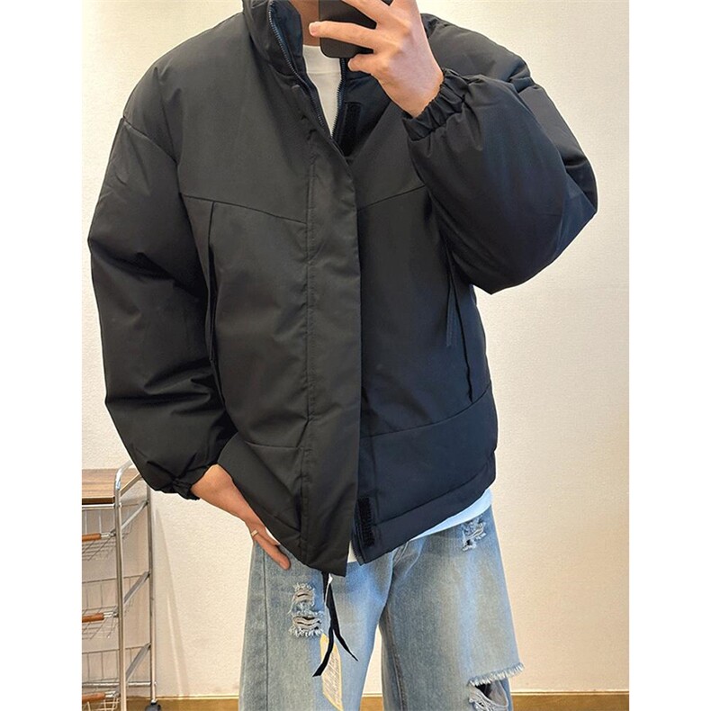 现货美式高街休闲夹克冬季立领纯色三防户外工装加厚棉服外套,男装夹克,电商A486