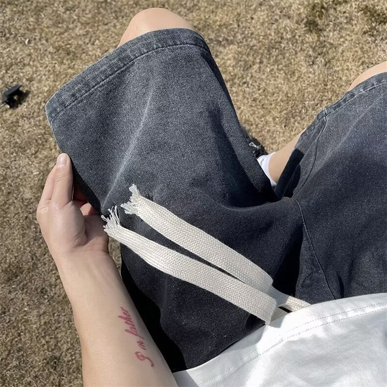 渐变牛仔短裤男士夏季宽松外穿中裤子男款五分休闲裤DK100309B-3,男装牛仔裤,星座310B-1