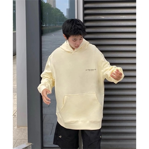 抖音得物 高品质印花连帽卫衣 秋冬装美式宽松连帽纯色卫衣ADL104图片