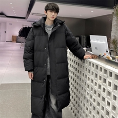 情侣羽绒服男冬季新款港风宽松连帽长款保暖外套YR921-P190，男装羽绒服，星座214-3