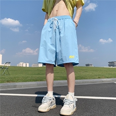 现货2026夏季清凉速干印花松紧港风美式跑量男女沙滩裤K517-TP20，男装牛仔裤，电商A170