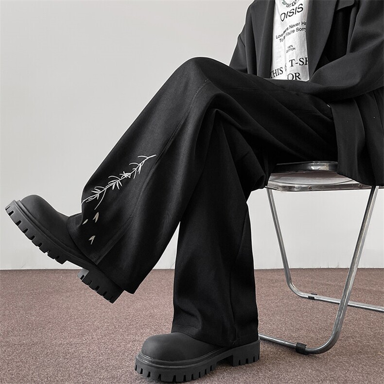 深度库存K8002-P50控68中式风刺绣顺滑休闲裤（图已注册）,男装休闲裤,电商D232