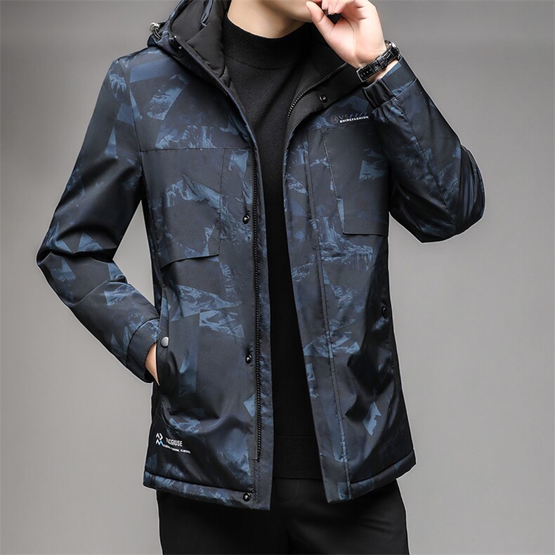 ANY22027钱塘2020-3秋冬新款男士时尚休闲连帽迷彩羽绒服外套P213,男装羽绒服,钱塘207-3