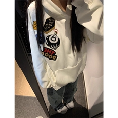 美式男女同款徽章植绒刺绣连帽加绒加厚卫衣WY623-P62，男装卫衣，星座208-5