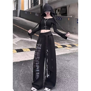 美式潮街舞宽松休闲荆棘涂鸦双侧休闲卫裤舞蹈裤K6688-P45图片