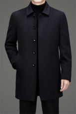 MJ-8895男士双面尼风衣外套休闲翻领羽绒内胆大衣尼克服中长款，男装风衣，电商B360