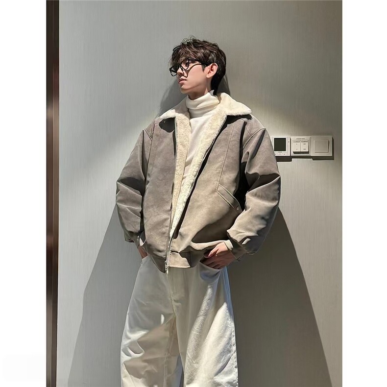 现货冬季美拉德雾面PU皮衣服兔毛加绒加厚保暖棉衣MY258/P85,男装皮衣,电商B318