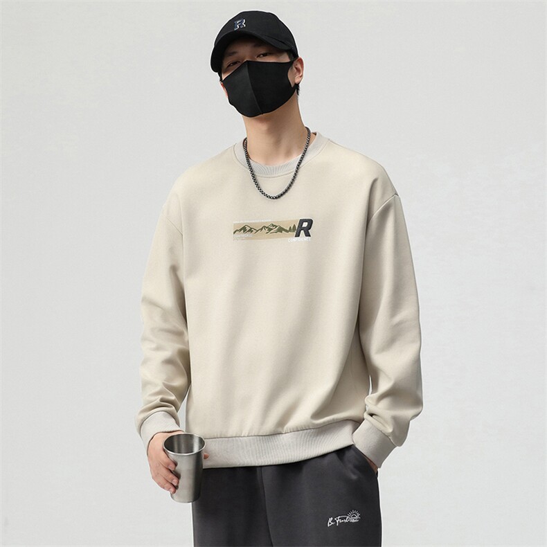 男士卫衣男春秋款圆领潮牌男装新款男款长袖上衣秋季无帽8222-P36,男装卫衣,电商D215