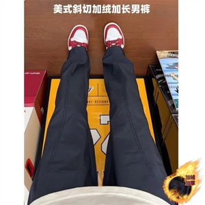 美式高街牛仔裤男修身显瘦堆积感直筒加绒裤子513A CK2727 P32图片