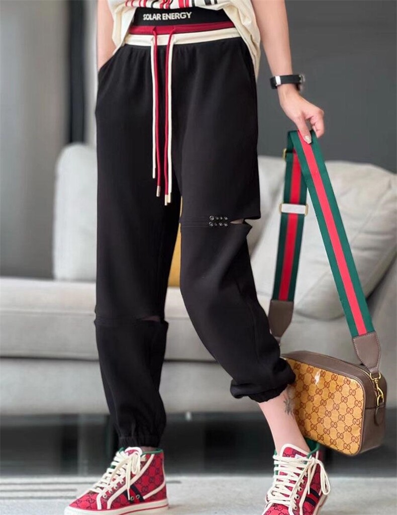 秋装新品休闲破洞卫裤，女装休闲裤，怡梦情缘(6F)