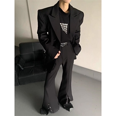 春夏新款微喇叭西裤男排口开叉cleanfit宽松休闲裤K318-特P48，男装西裤，星座1004-3