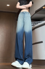 特批P35无差价春季中性风渐变男水洗美式复古阔腿拖地牛仔裤N9081，男装牛仔裤，电商A001