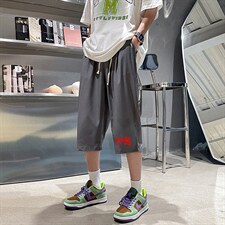 QK72276-P25冰丝七分裤男大码速干短裤男五分裤港风，男装休闲裤，电商A040