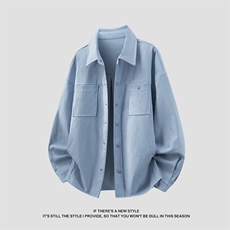 高品质鱼骨纹2026新款百搭翻领长袖衬衫A436-26020-P5589，男装衬衫，电商A436