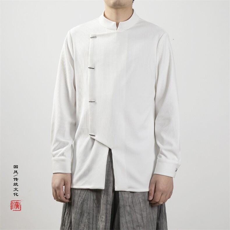 春夏新款风立领改良风男士唐装衬衫X02P80,男装衬衫,钱塘802