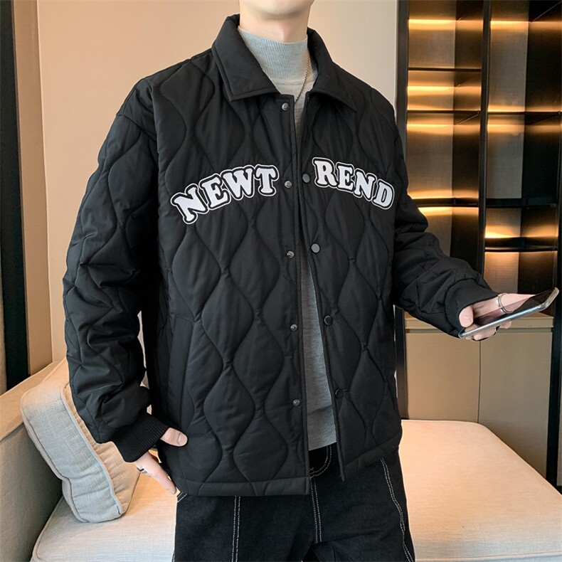 夹克棉衣男潮牌冬翻领字母痞帅棒球服外套大码棉服M0781-P95,男装棉衣,星座308B-2