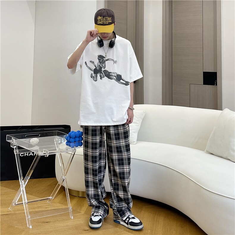 A450-T74-P50控价69夏季男女同款百搭印花T恤短袖,男装T恤,电商A450