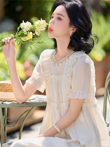 超仙时尚雪纺套装女2026夏新款半透减龄无袖木耳边阔腿裙裤两件套图片