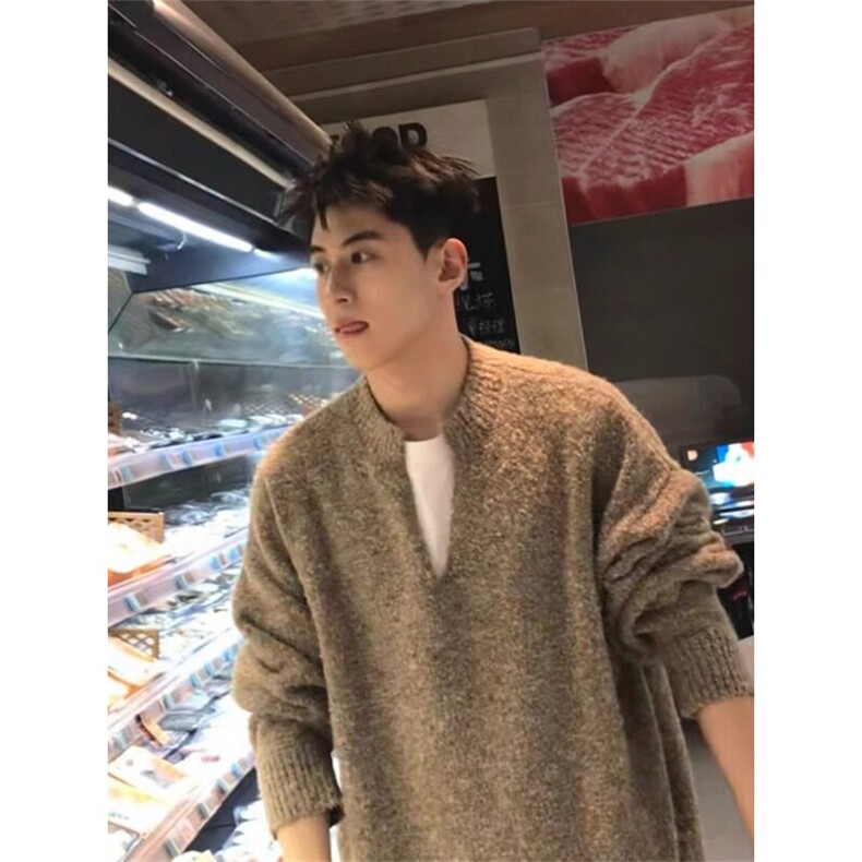【有货】亨利领毛衣美式v领针织衫MY5534特P59,男装针织衫/毛衣,星座908-1