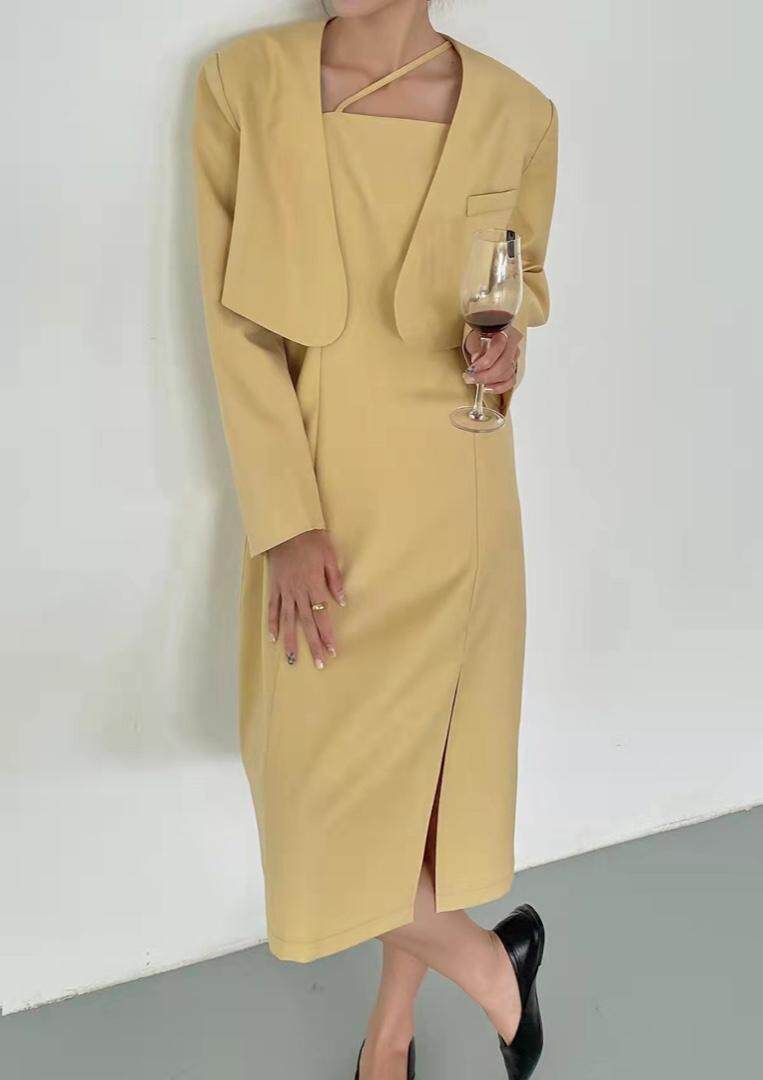 设计师款两件套连衣裙，女装连衣裙，季尺