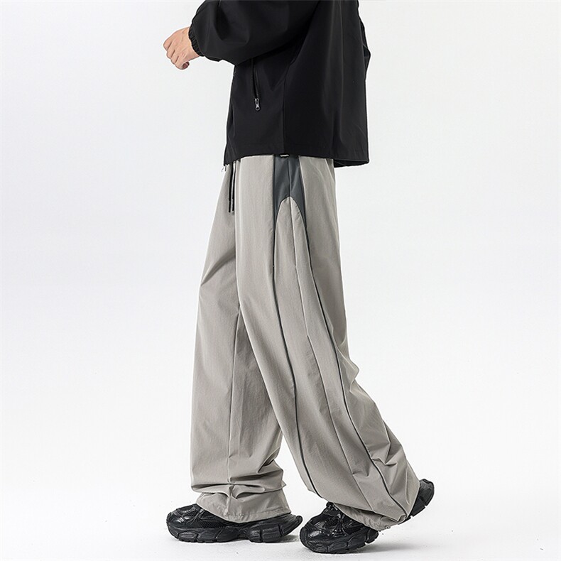 8XL-M秋季美式潮牌裤子男士宽松撞色冲锋裤速干休闲长裤K9156P68,男装休闲裤,电商D206-1