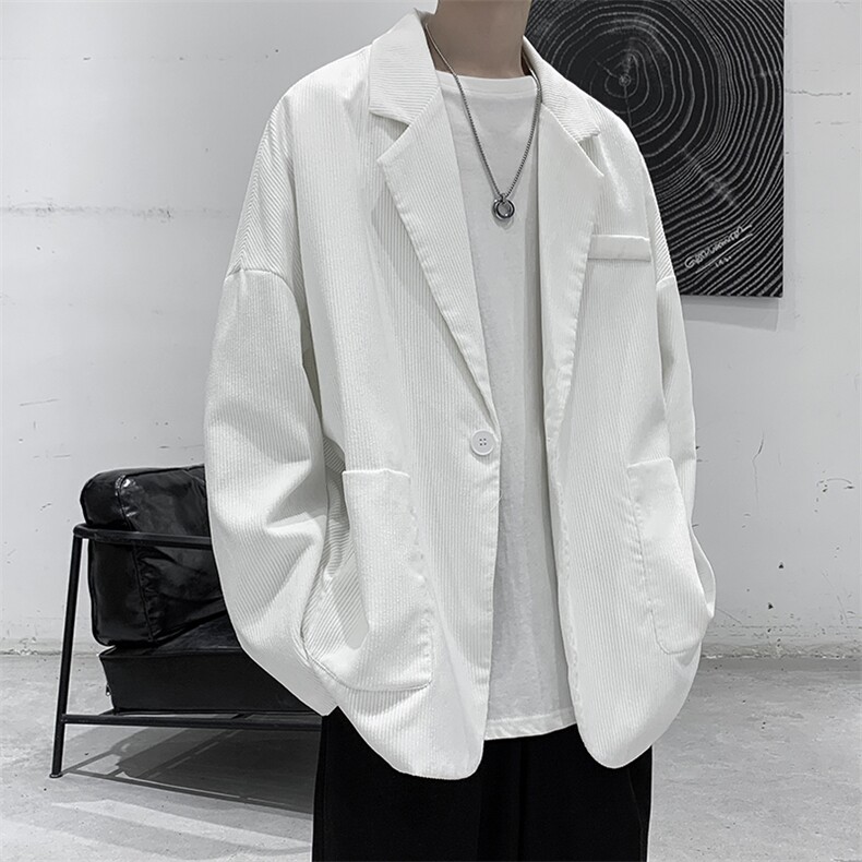 现货秋冬装港风宽松灯芯绒纯色休闲男装西装外套小西服D201-DM09,男装西服套装,电商D321-1